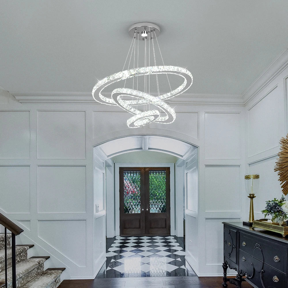 GreeLustr Luxury Crystal Pendant Light Dimmable LED Chandelier