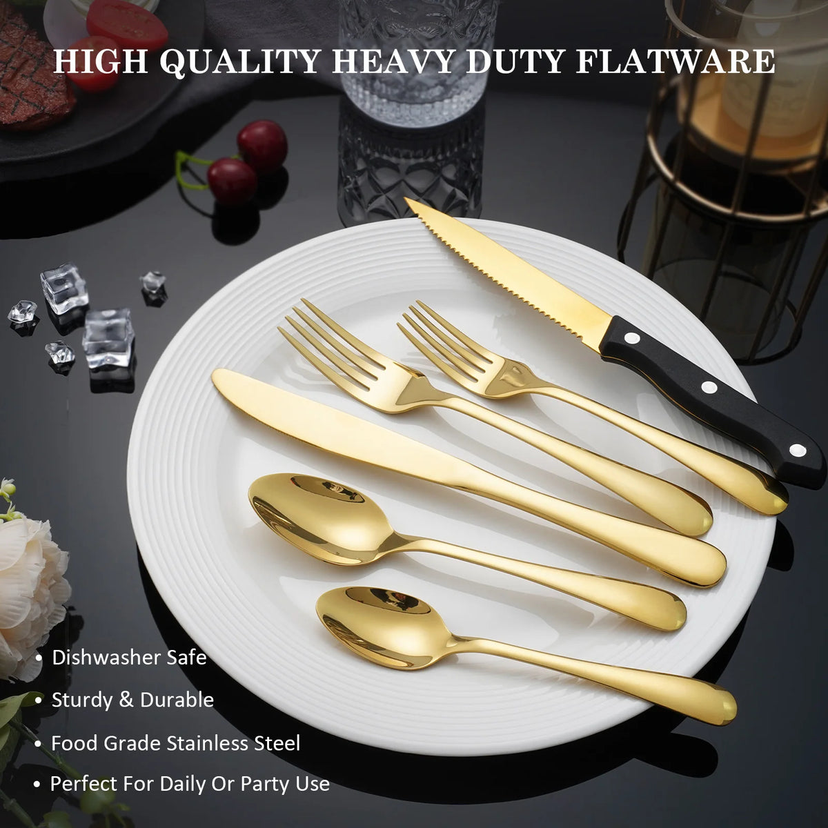 HANSMART Stainless Steel Flatware Set Classic Kitchen Collection