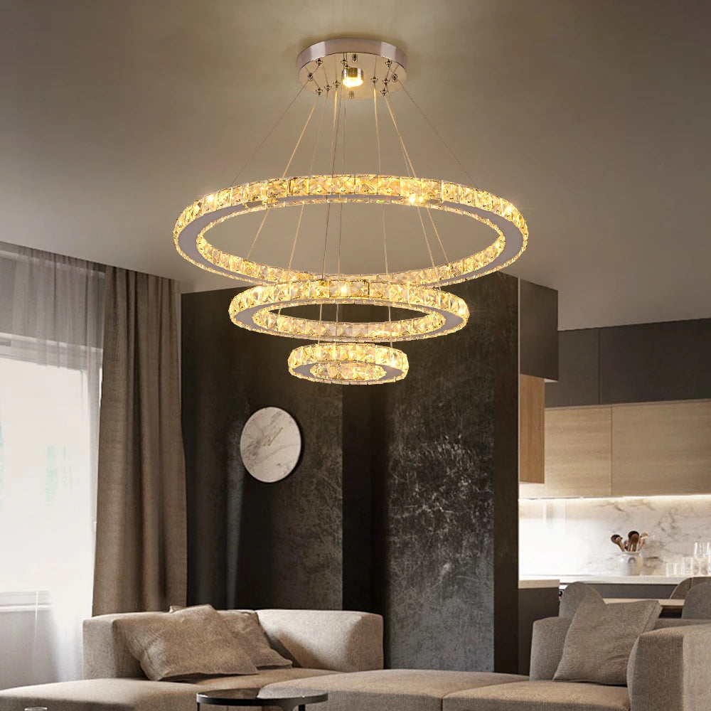 GreeLustr Luxury Crystal Pendant Light Dimmable LED Chandelier
