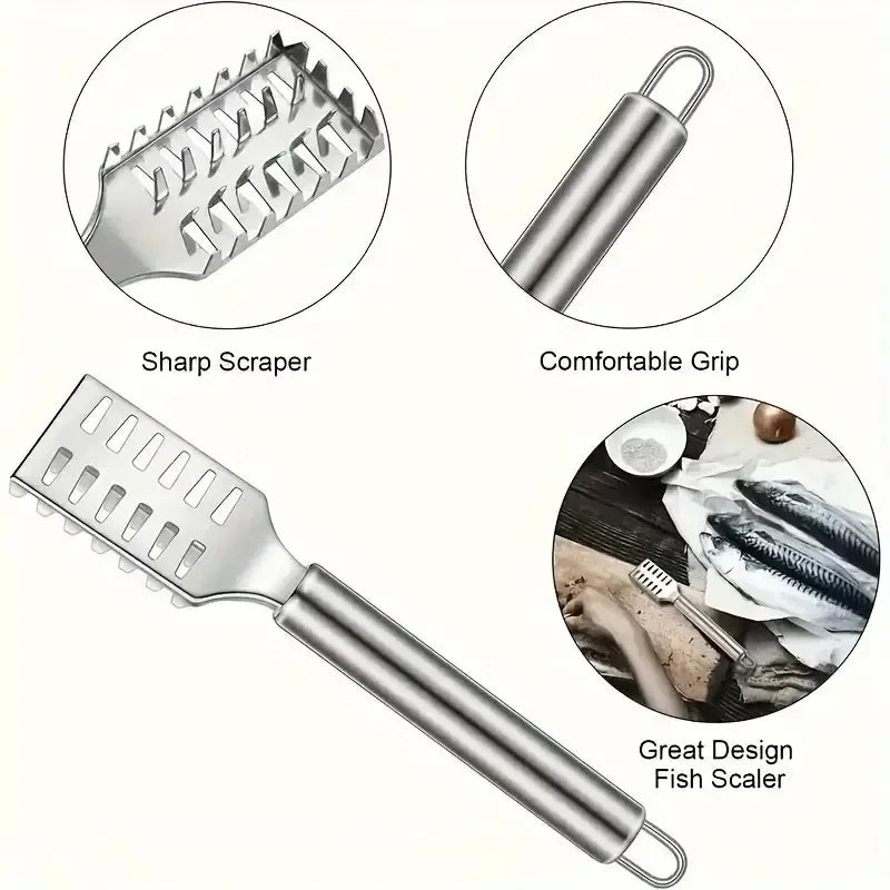Multi Purpose Kitchen Scraper Fish Ginger Veggies Non Slip Handle