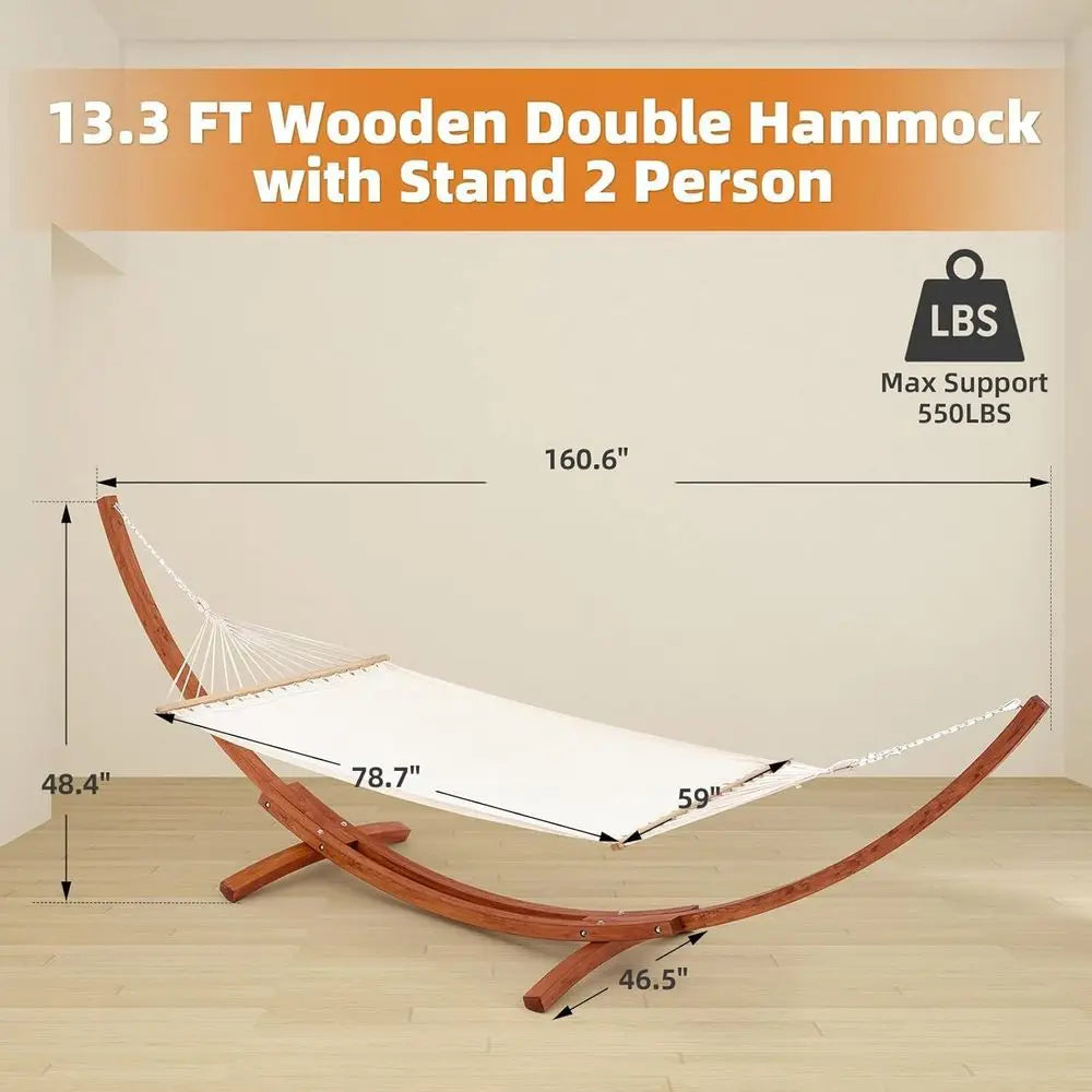 Heavy Duty Two Person Hammock With Sturdy Stand For Outdoors