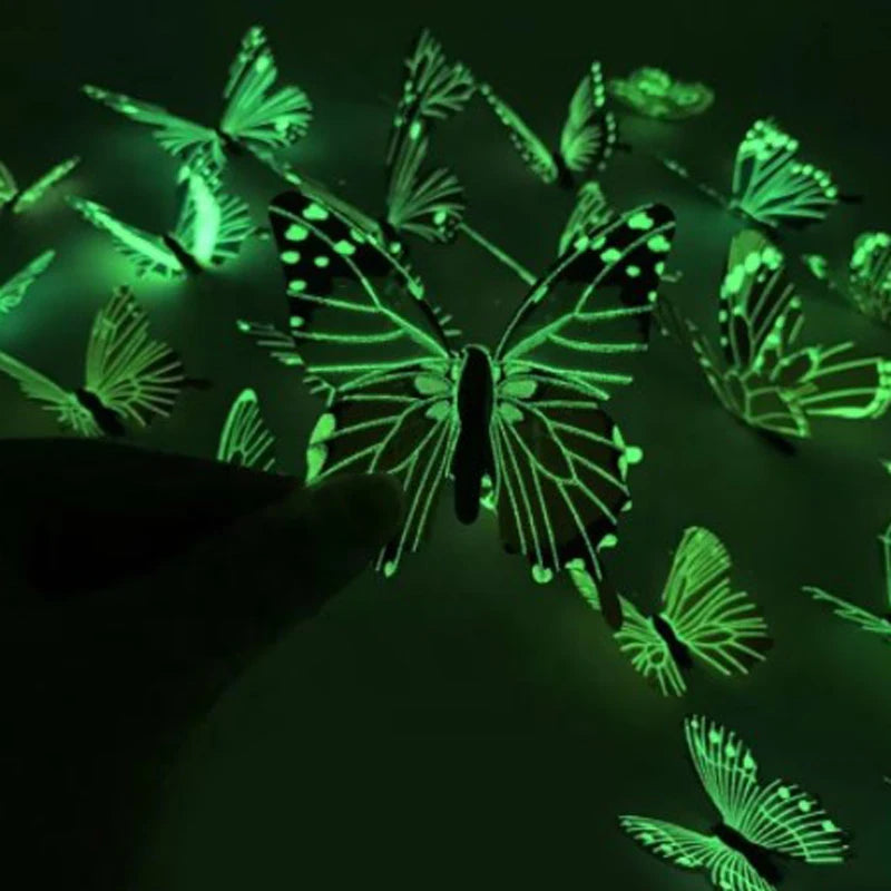 3D Luminous Butterfly Wall Stickers Creative Home Decor Art
