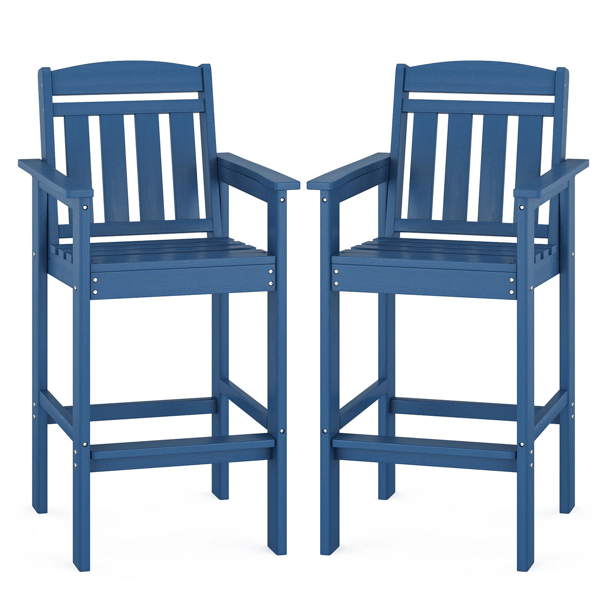 Farini Set Of 2 Tall Adirondack Bar Stools With Tray