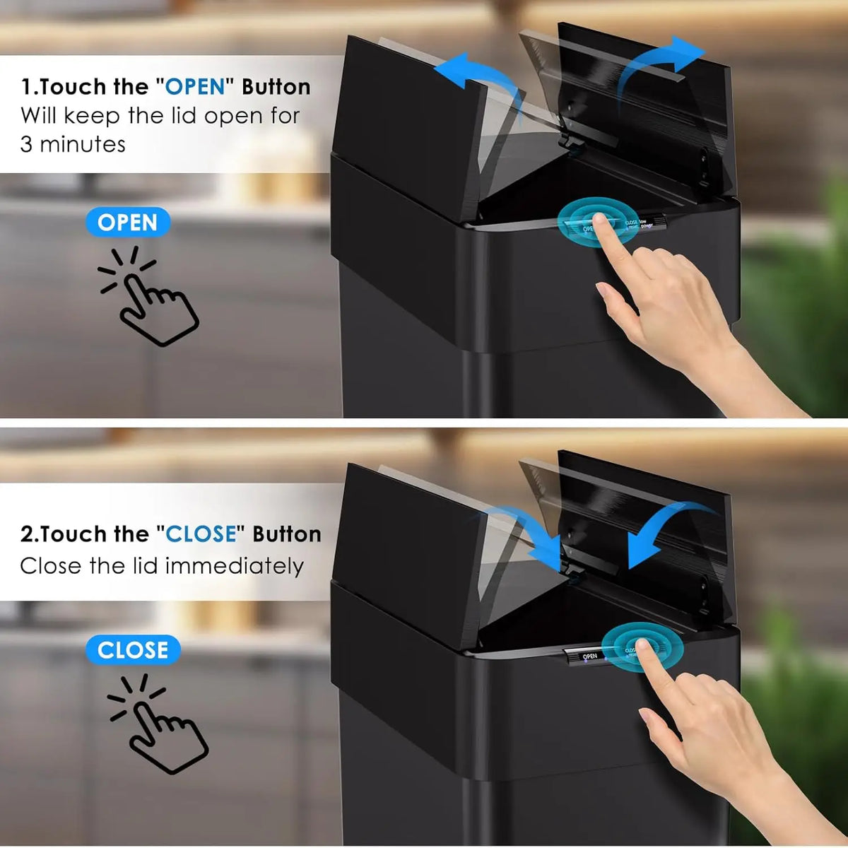 Automatic Motion Sensor Trash Can Indoor Touchless Waste Bin