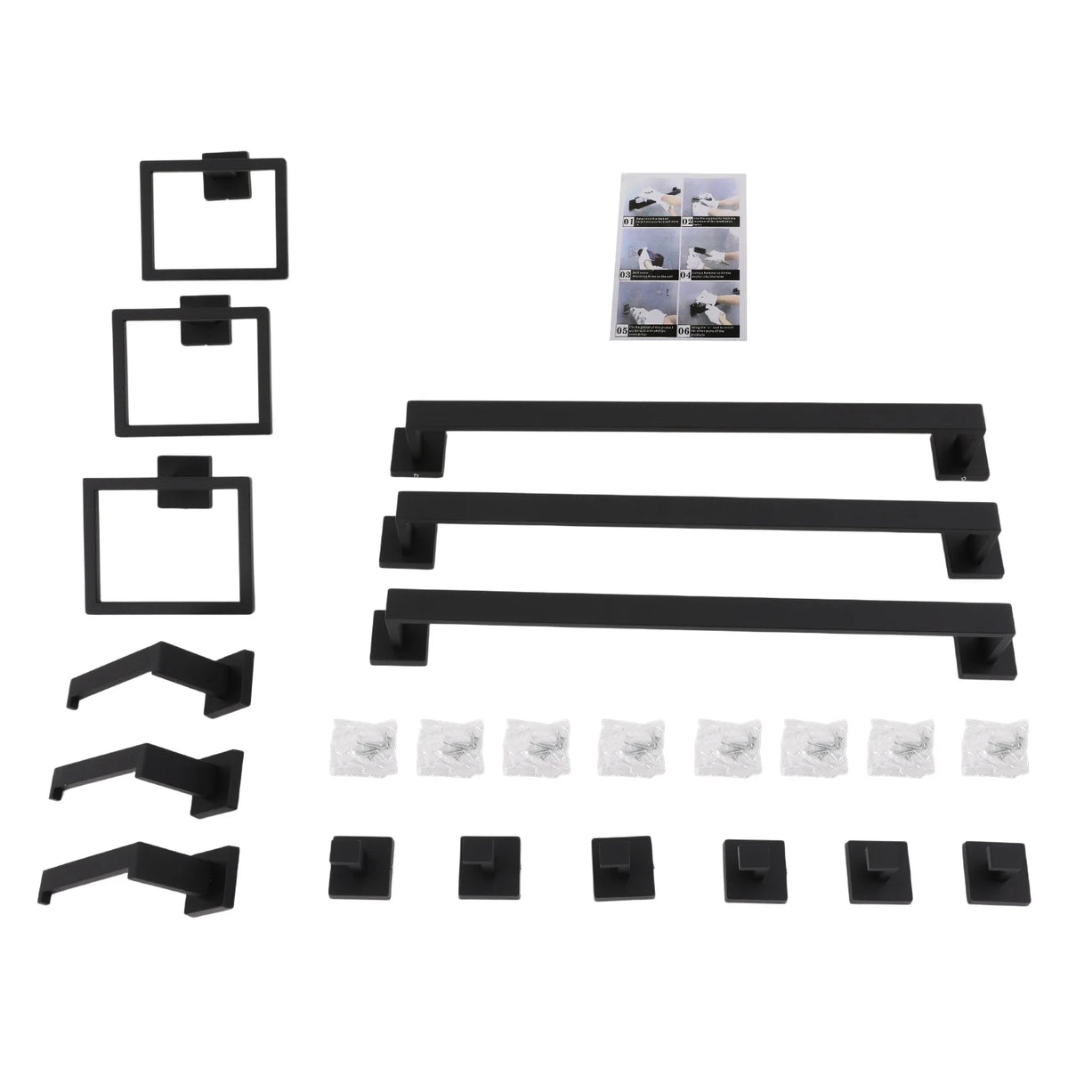 Stainless Steel Bathroom Hardware Set Wall Mounted Towel Kit