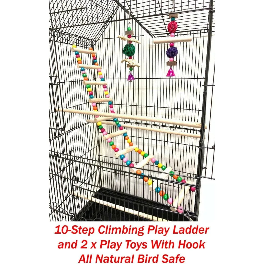 Mcage Flight Double Top Bird Cage With Toys Nesting Box