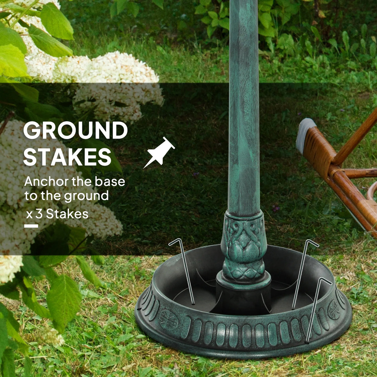 Outsunny Outdoor Pedestal Bird Bath Garden Feeder Planter
