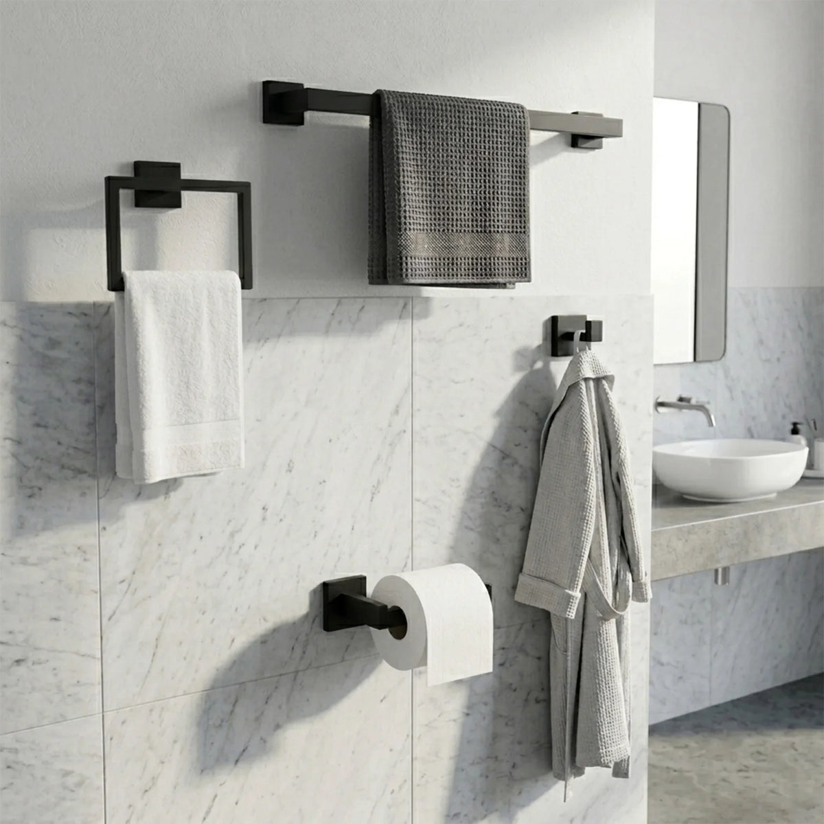 Stainless Steel Bathroom Hardware Set Wall Mounted Towel Kit