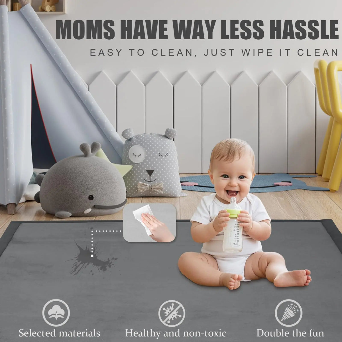 PaPaMat Baby Play Mat Tatami Style Non Slip Carpet