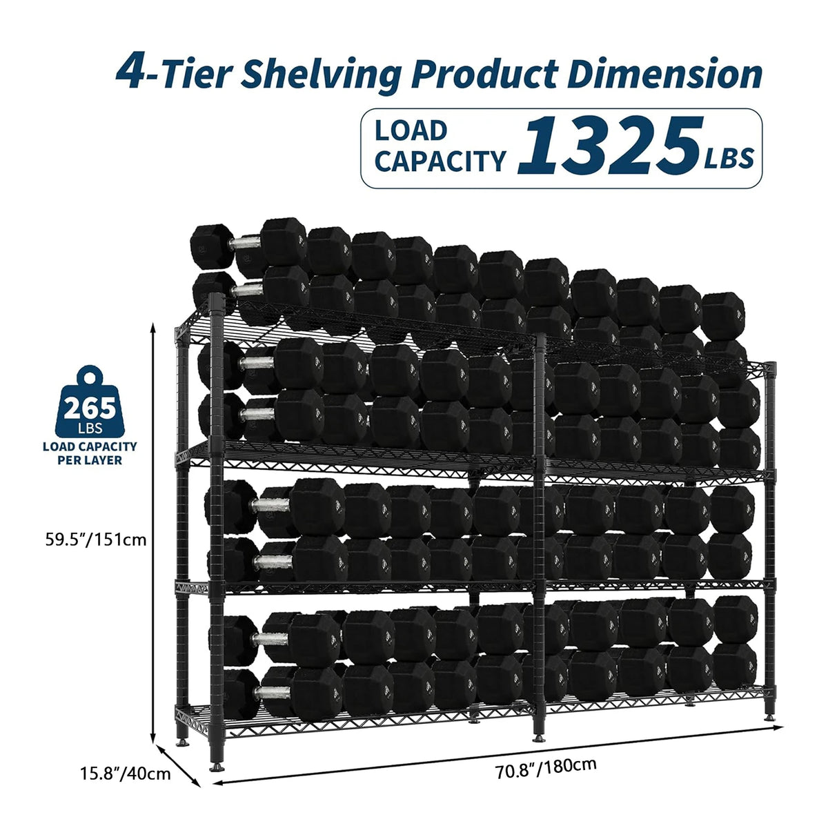 TWISTER.CK Heavy Duty Five Tier Metal Storage Shelving Unit