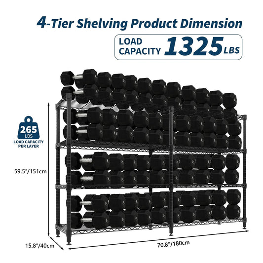 TWISTER.CK Heavy Duty Five Tier Metal Storage Shelving Unit