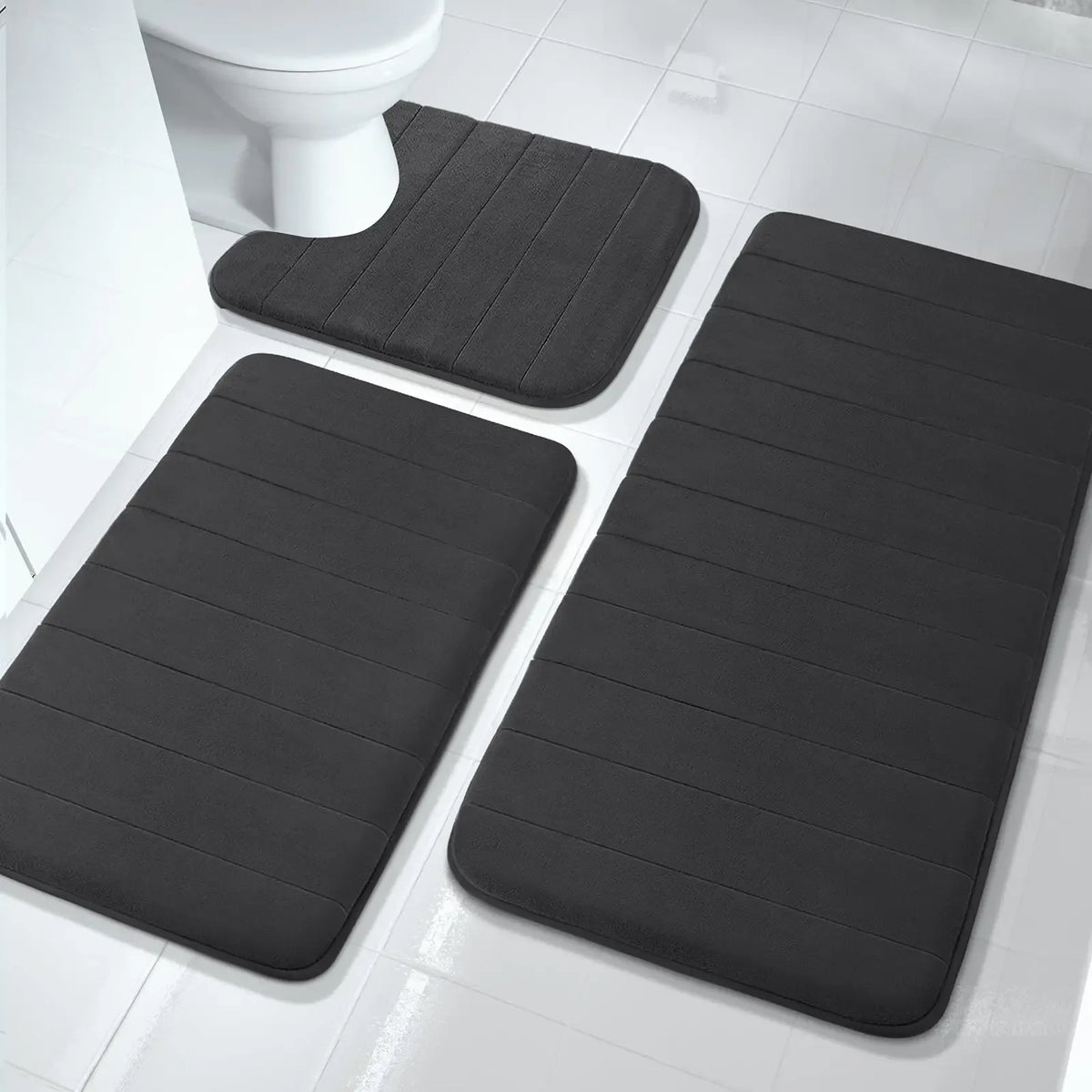 Memory Foam Bath Mat Non Slip Ultra Absorbent Cotton Rug Machine Washable
