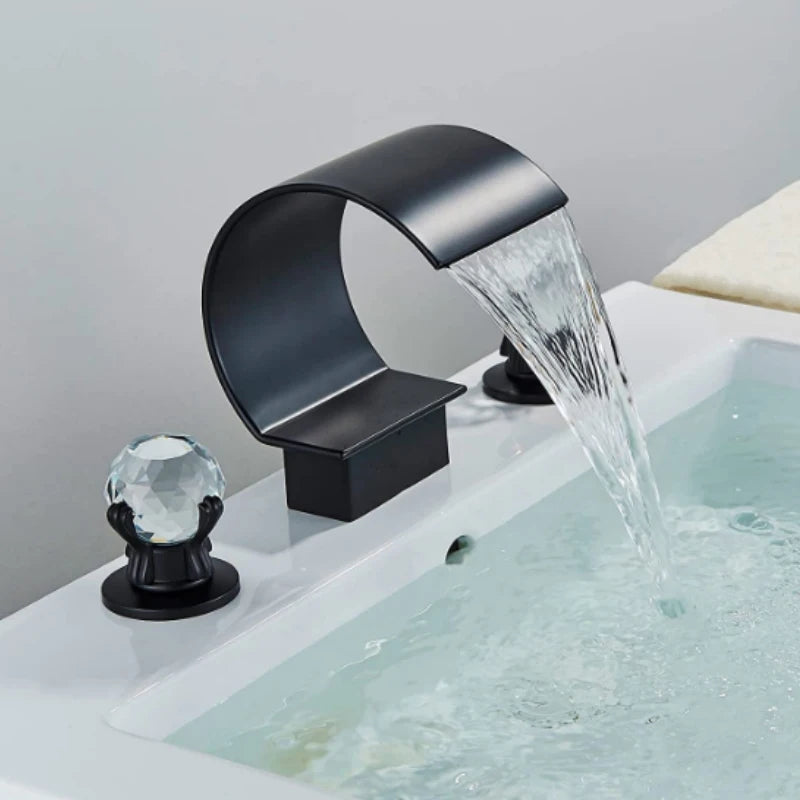 Wanmivezlo Brass Deck Mount Widespread Bathroom Basin Faucet Dual Handle