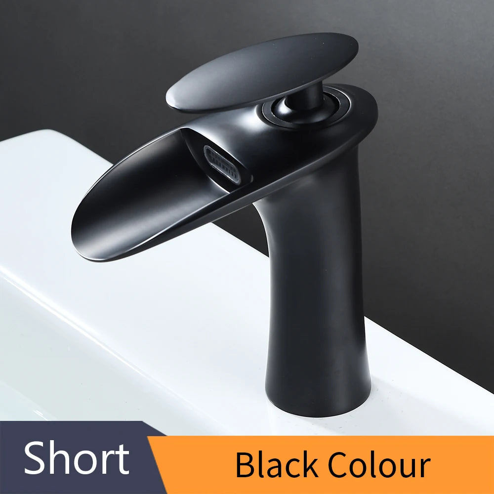 Brass Waterfall Single Handle Deck Mounted Basin Faucet 855