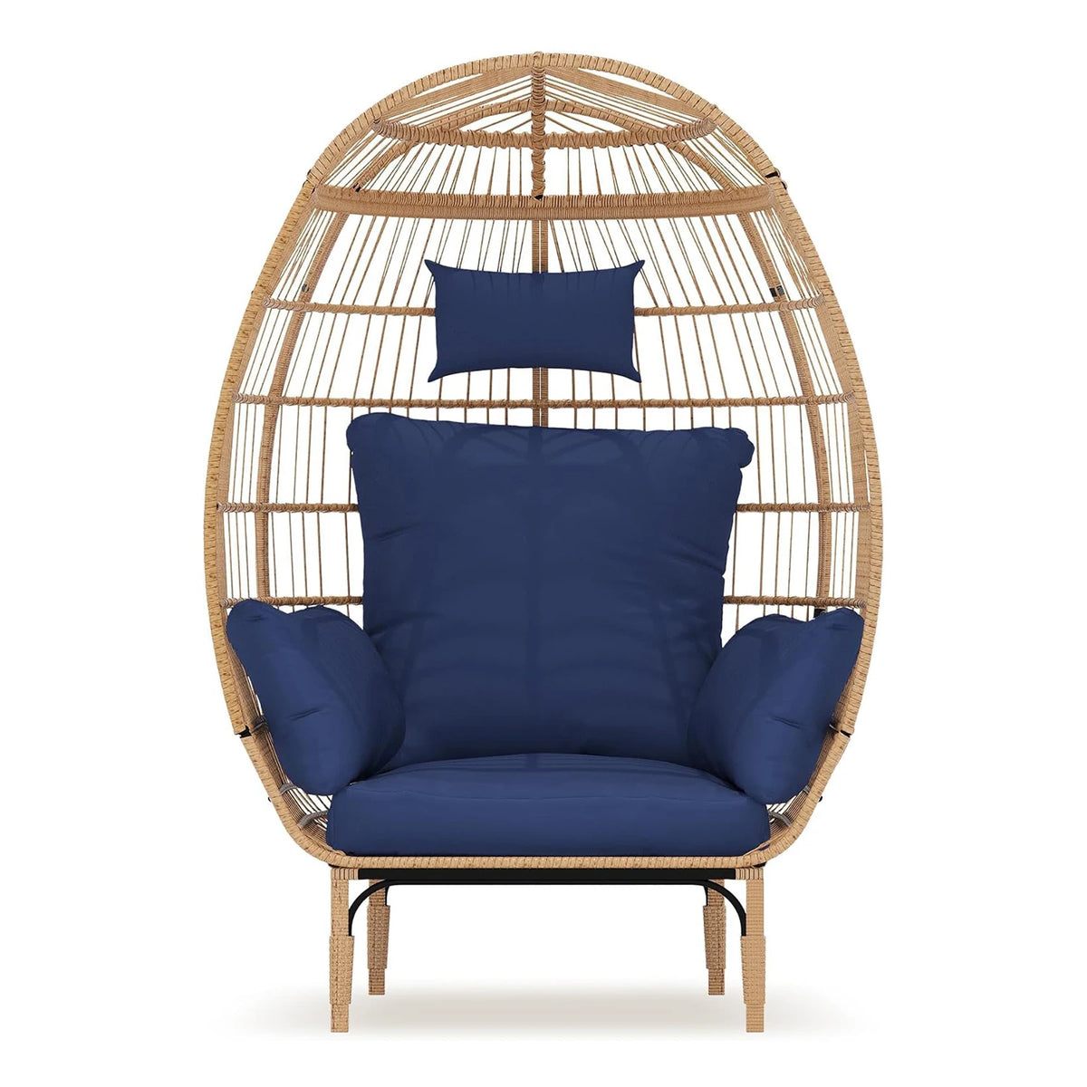 HiMISS Wicker Egg Chair Outdoor Patio Lounger With Cushions