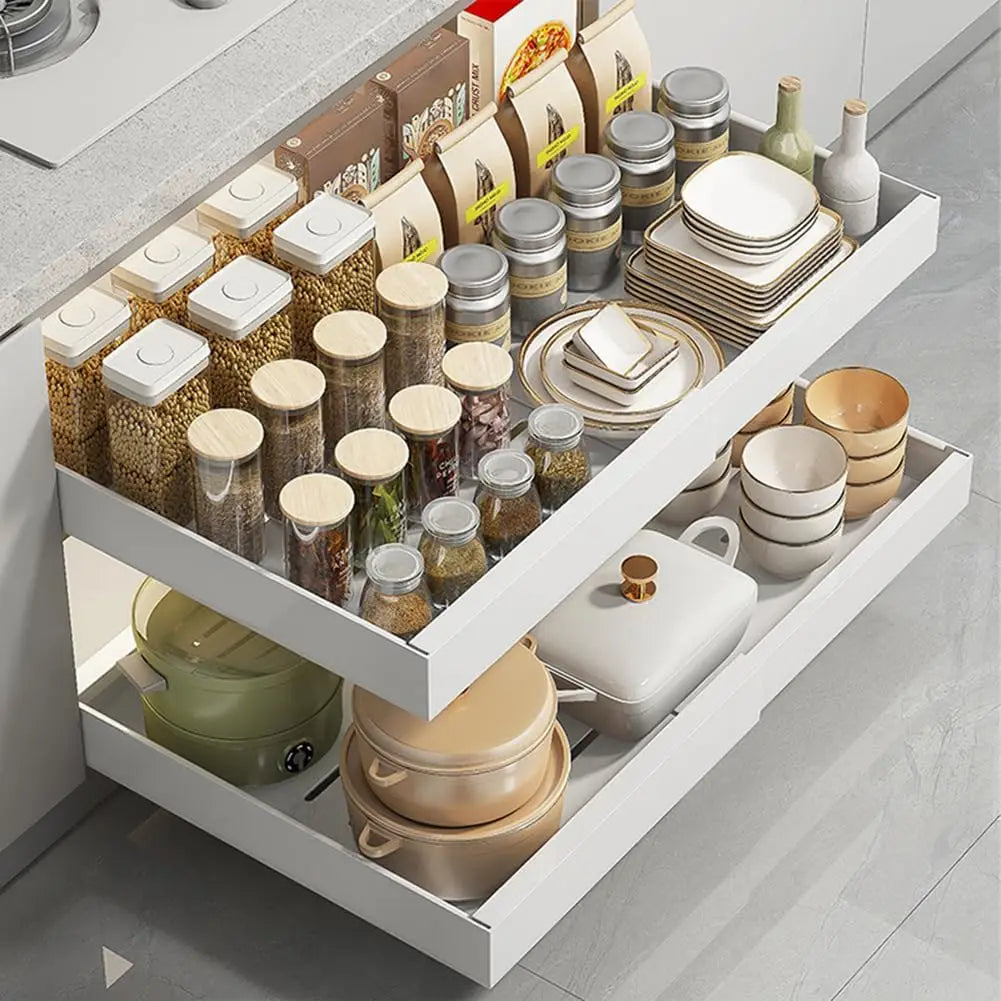 Garvee Adjustable Stainless Steel Pull Out Cabinet Organizer