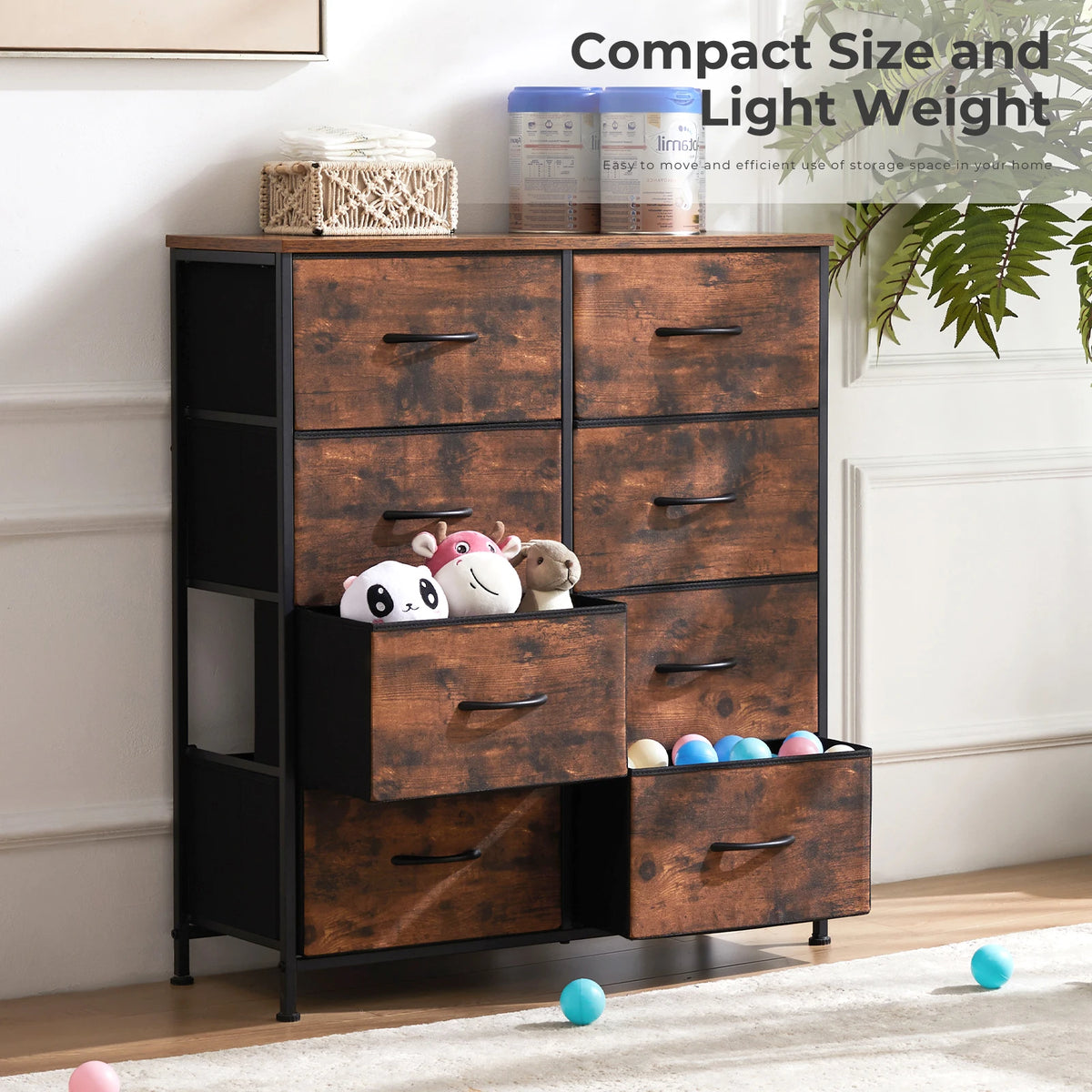 MCQ Modern 8 Drawer Living Room Storage Dresser Cabinet