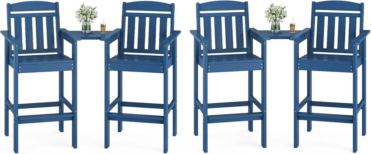 Farini Set Of 2 Tall Adirondack Bar Stools With Tray
