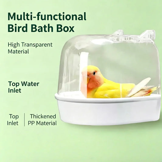 Hanging Anti Spill Bird Bath Plastic Washable Parrot Cage Accessory