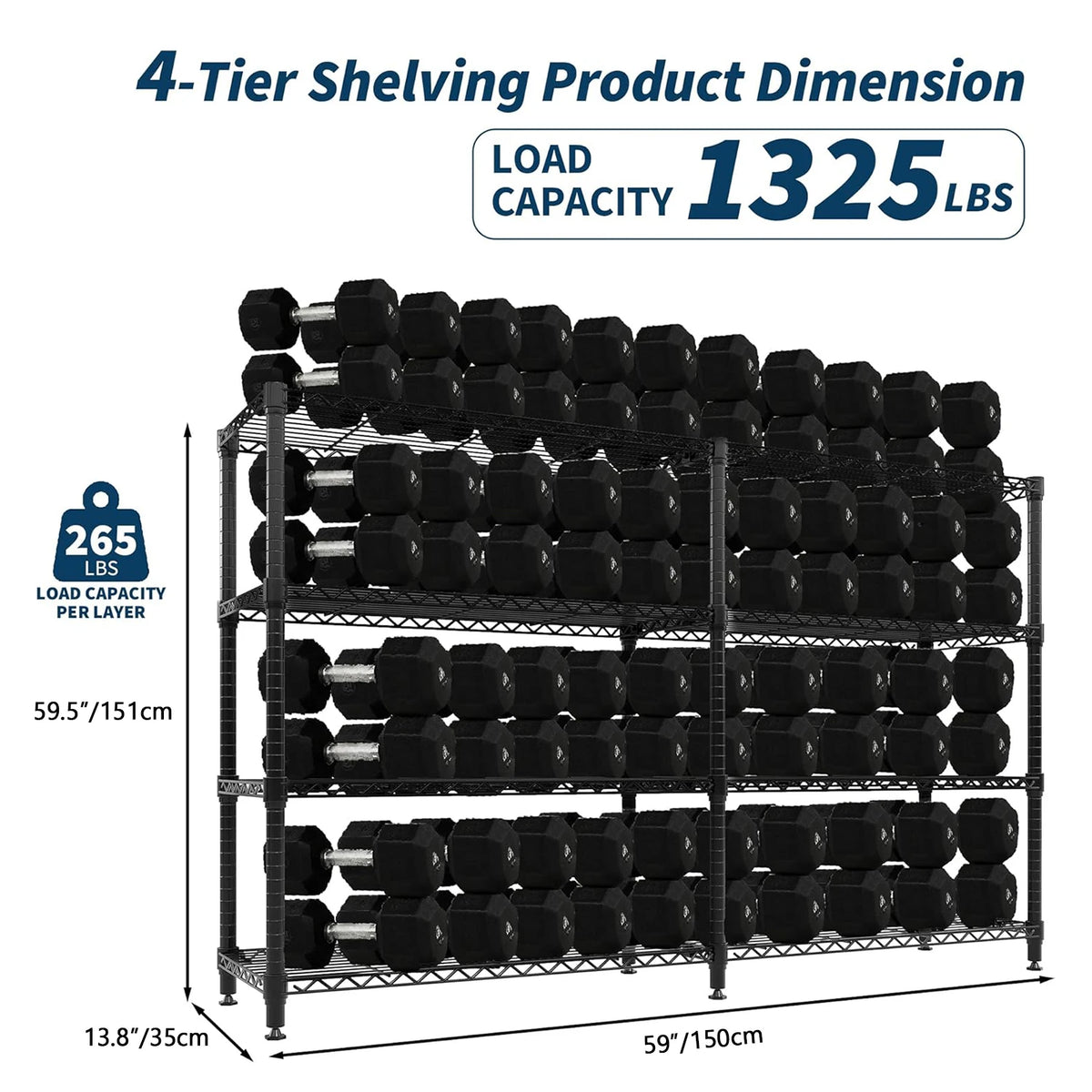 TWISTER.CK Heavy Duty Five Tier Metal Storage Shelving Unit