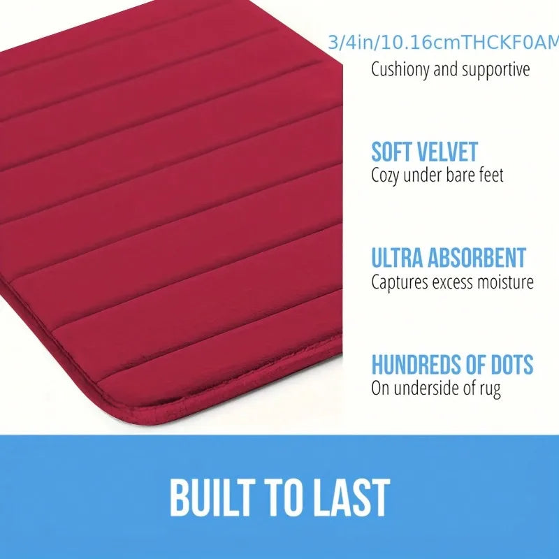 Memory Foam Bath Rug Non Slip Quick Dry Bathroom Mats