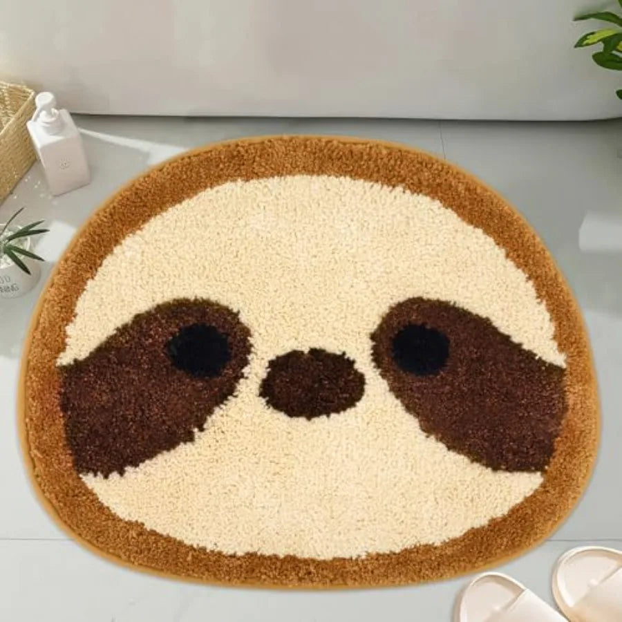 Cute Sloth Bath Mat Soft Non Slip Absorbent Bathroom Rug