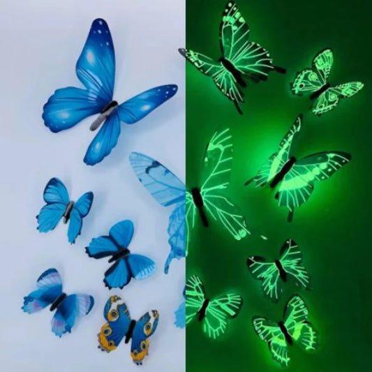 3D Luminous Butterfly Wall Stickers Creative Home Decor Art