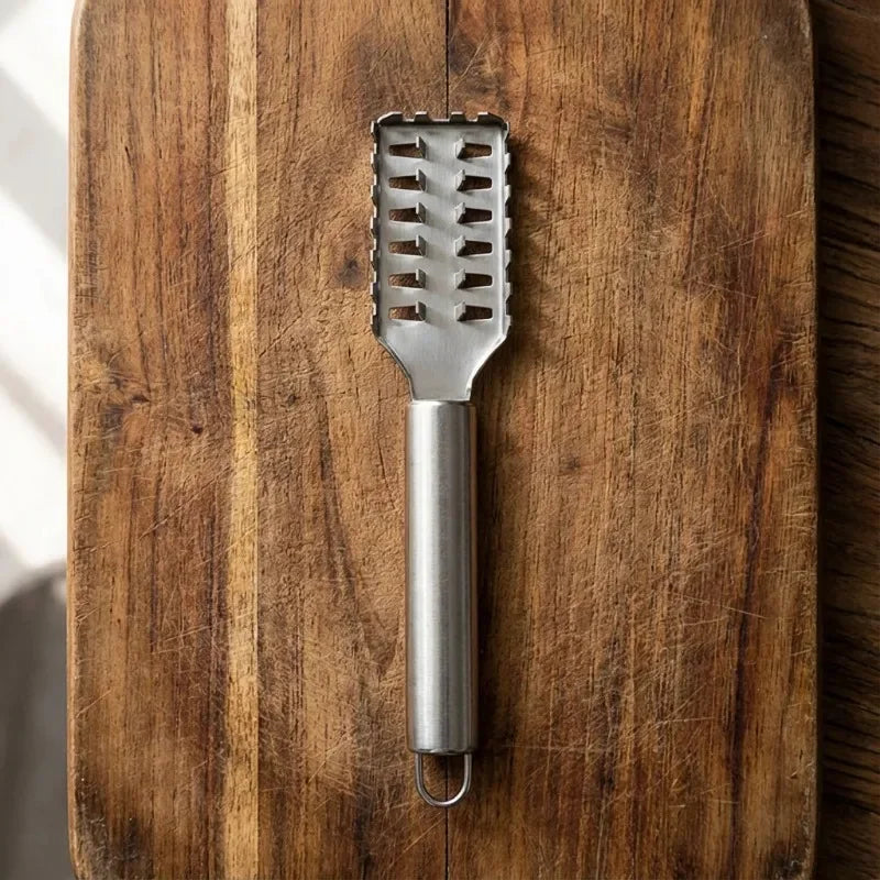 Multi Purpose Kitchen Scraper Fish Ginger Veggies Non Slip Handle