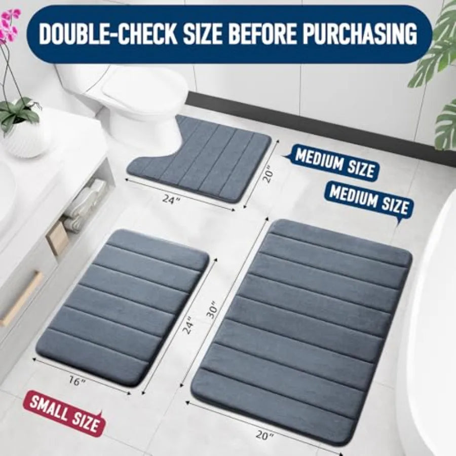 Premium Memory Foam Bath Mat Non Slip Bathroom Rug