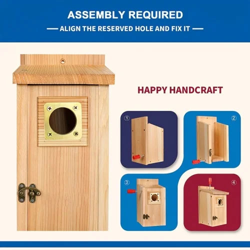 Pine Bird Houses With Copper Guard For Small Birds