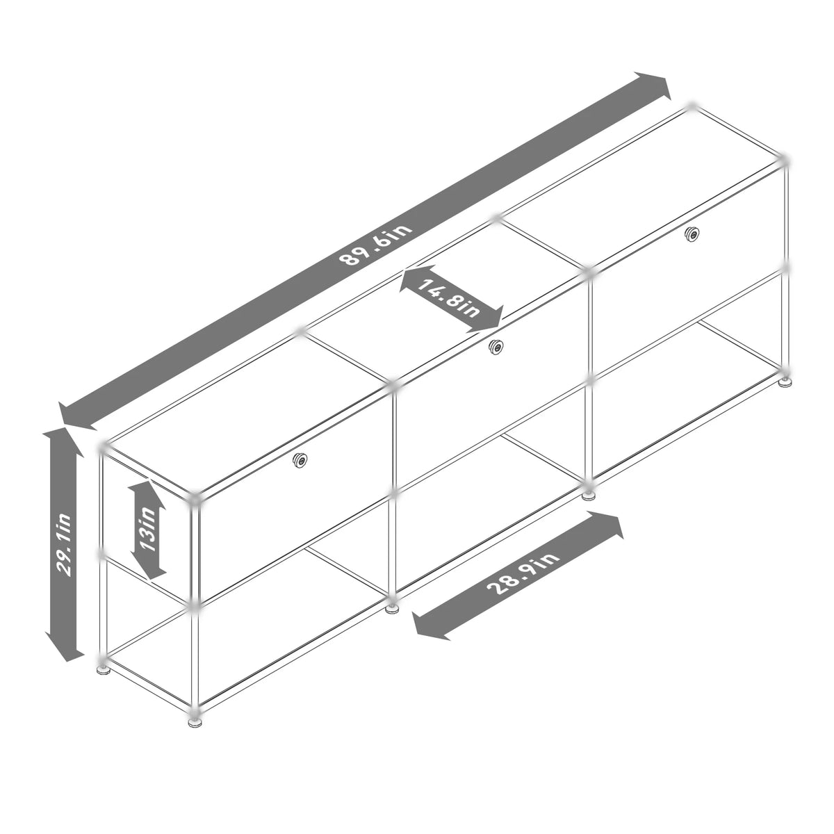 Modern Stainless Steel Storage Cabinet TV Stand Organizer