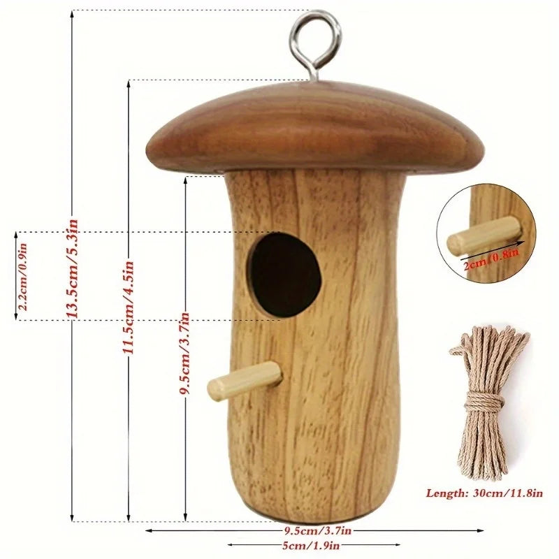 Natural Wooden Outdoor Hummingbird Nest Hanging For Garden Birds