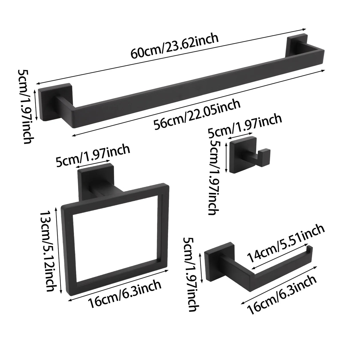 Stainless Steel Bathroom Hardware Set Wall Mounted Towel Kit