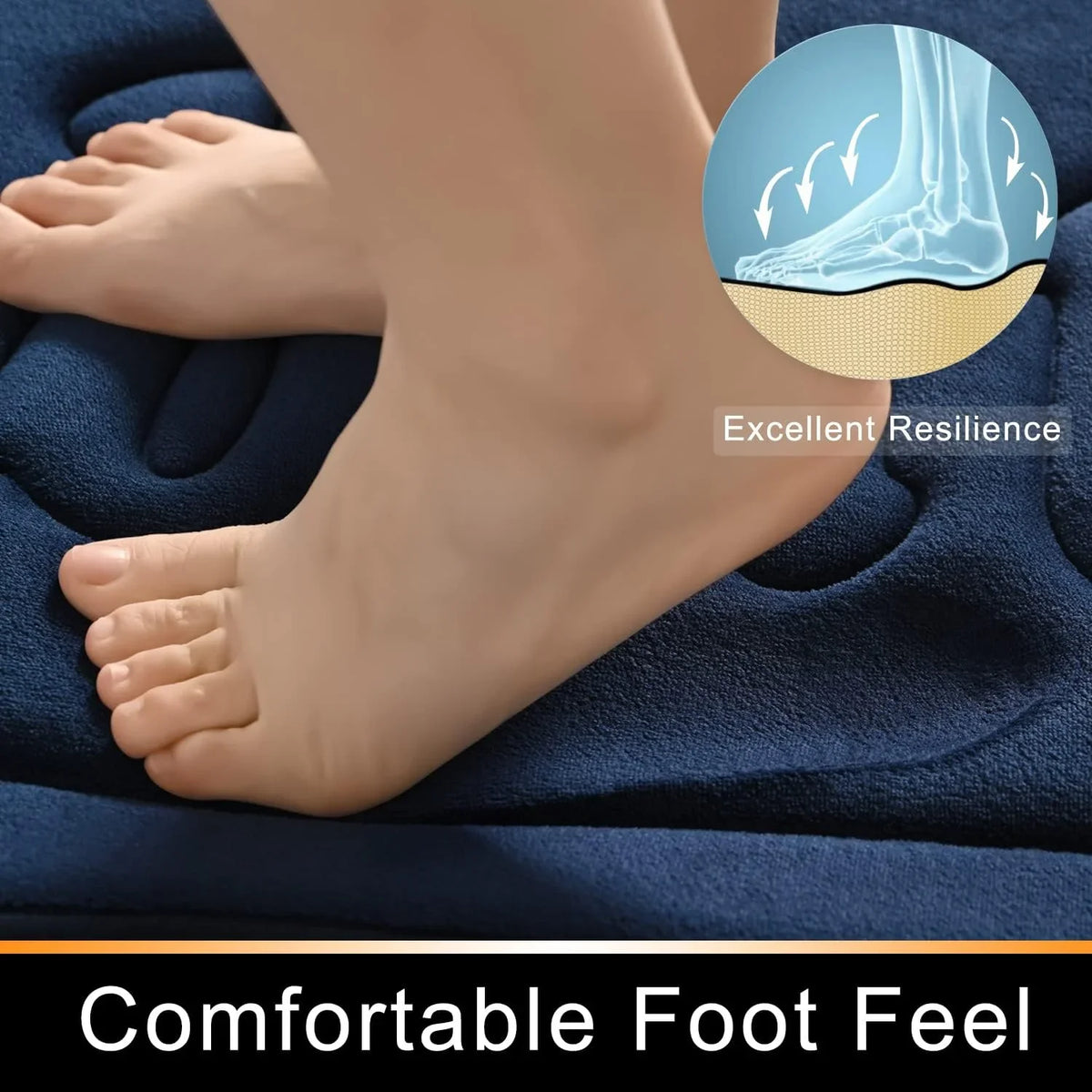 Bathroom Anti Slip PVC Floor Mat Water Absorbent Bath Rug