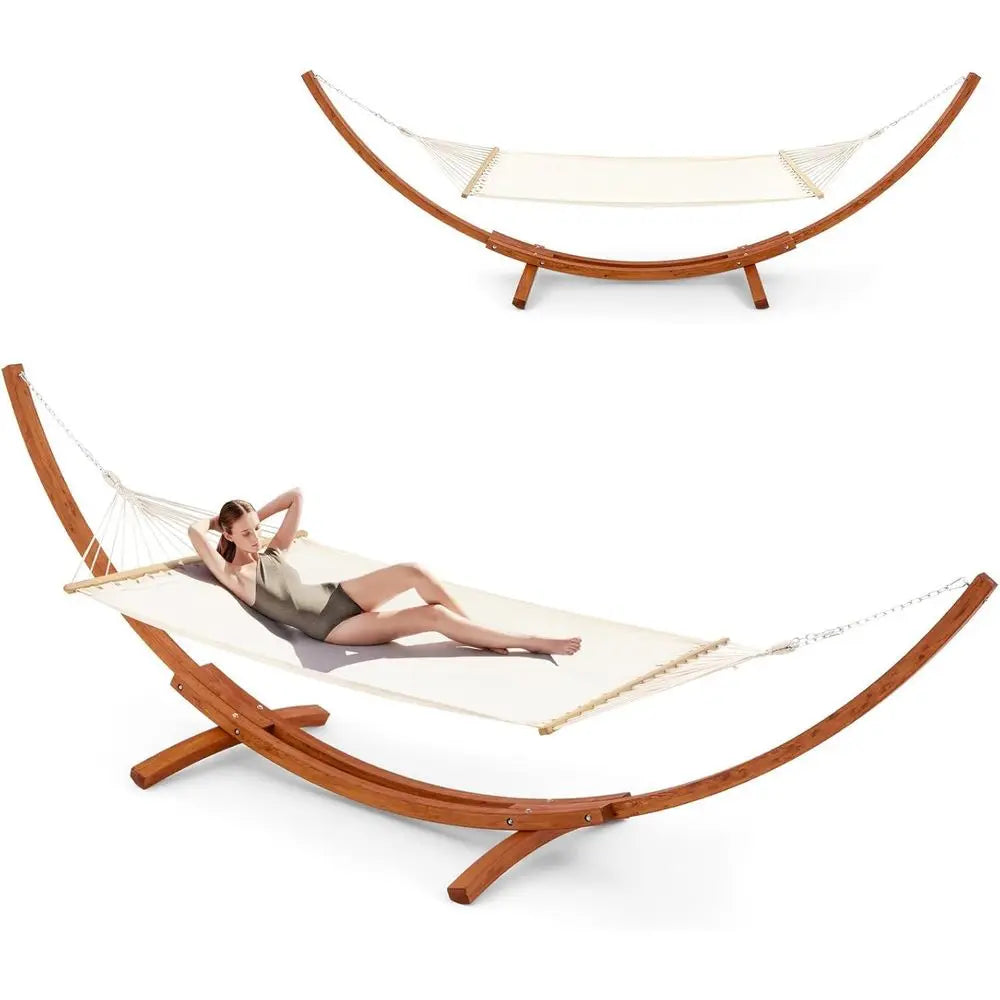 Heavy Duty Two Person Hammock With Sturdy Stand For Outdoors