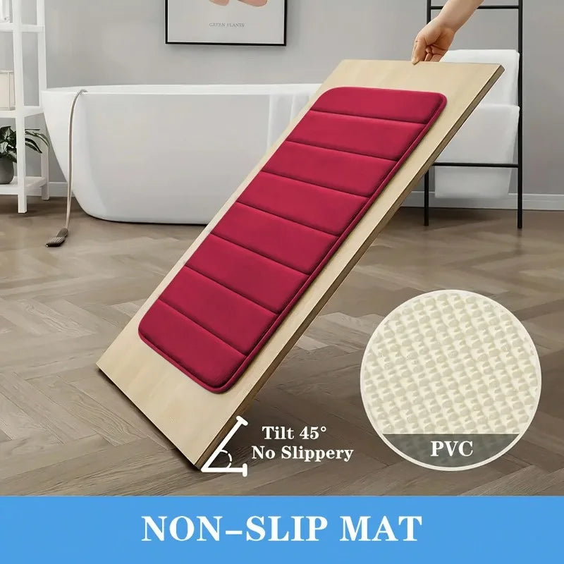 Memory Foam Bath Rug Non Slip Quick Dry Bathroom Mats