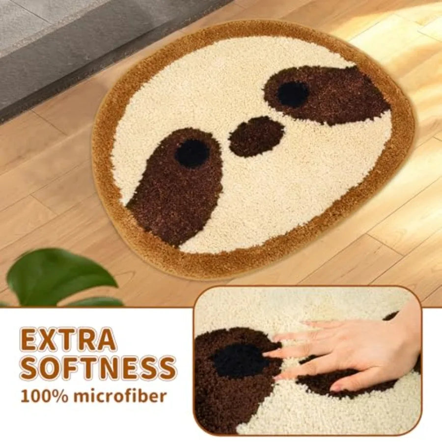 Cute Sloth Bath Mat Soft Non Slip Absorbent Bathroom Rug