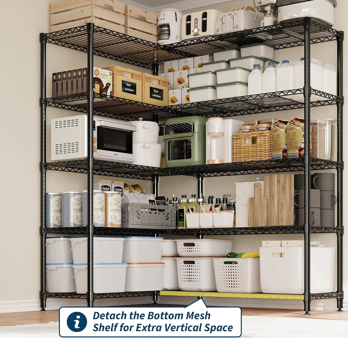 TWISTER.CK Heavy Duty Five Tier Metal Storage Shelving Unit