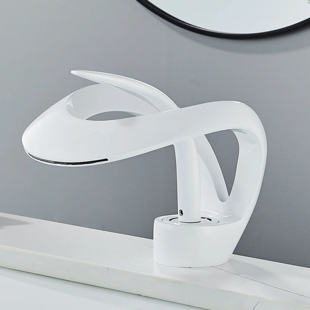 Rozin Luxury Basin Faucet Waterfall Deck Mount Hot Cold Mixer