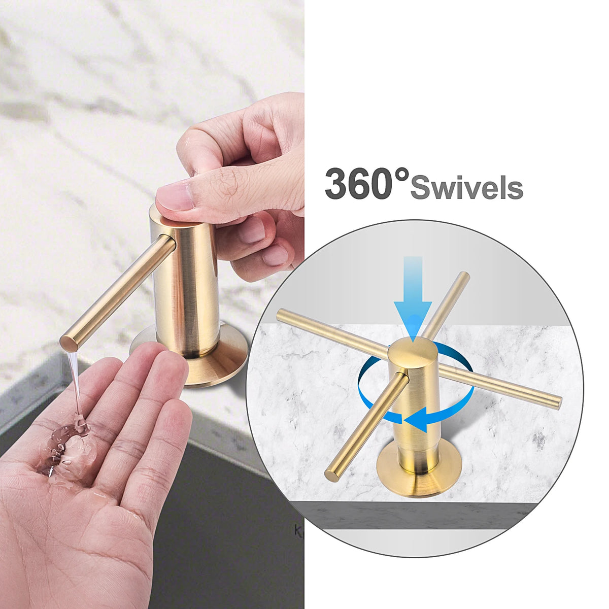 Samodra Liquid Soap Dispenser with Brass Pump Head 500ml Bottle